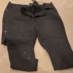 DG2 by Diane Gilman Black Straight Leg Jeans